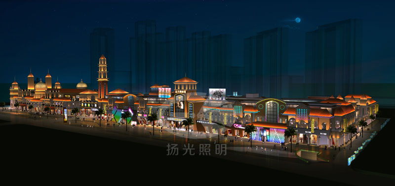 商業(yè)街燈光照明設計效果圖一